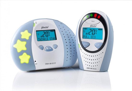 Alecto DBX-88 ECO - Full Eco DECT babyfoon met display - Wit/Blauw