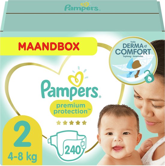 Pampers Premium Protection - Maat 2 (4-8kg) - Maandbox 240 luiers