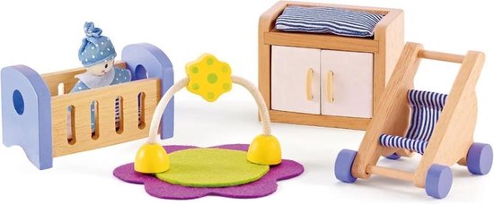 Hape Poppenhuis baby kamer