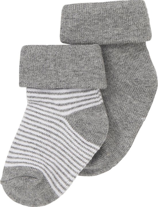 Noppies Jongen Socks 2pck Guzz - Anthracite Melange - Maat 3-6 mnd
