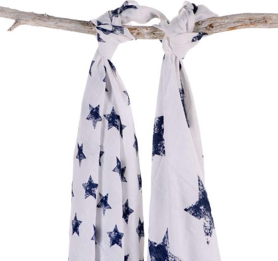 Briljantbaby swaddle navy 120x120 cm robin hydrofiel