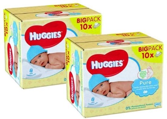 20 x 56 Huggies billendoekjes - Pure