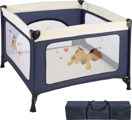 TecTake Tommy baby box - Opklapbaar Voor op Reis - blauw - 402205