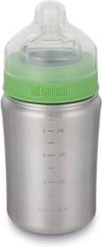 Klean Kanteen, Kid Kanteen Baby Bottle Drinkfles Medium Flow 267ml groen/zilver