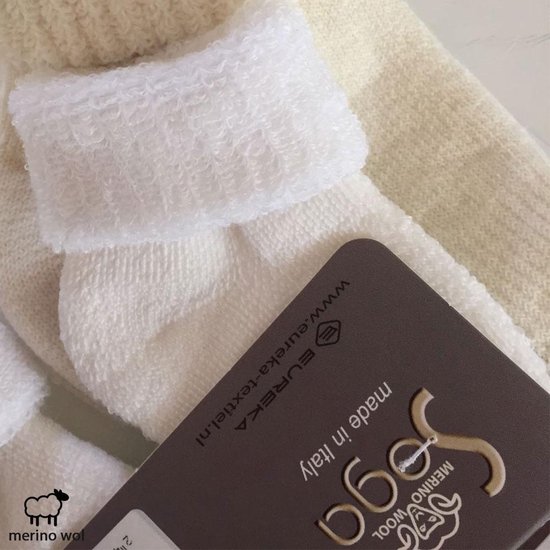 Eureka merino wollen babysokjes S1 - unisex - wit - 0/4 maanden