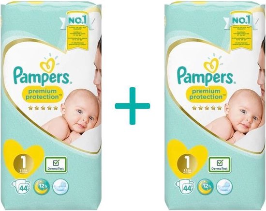 Pampers Premium Protection - Maat 1 (2-5kg) - 88 luiers (2x44)