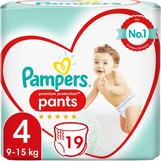 Pampers Premium Protection Pants Luierbroekjes - Maat 4 (9-15 kg) - 19 Stuks
