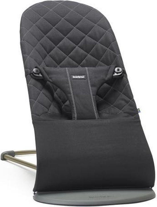 BABYBJÖRN Wipstoel Bliss Donkergrijs frame - Cotton klassiek quilt - Zwart