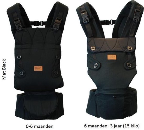 Najell ergonomische babydrager Matte Black