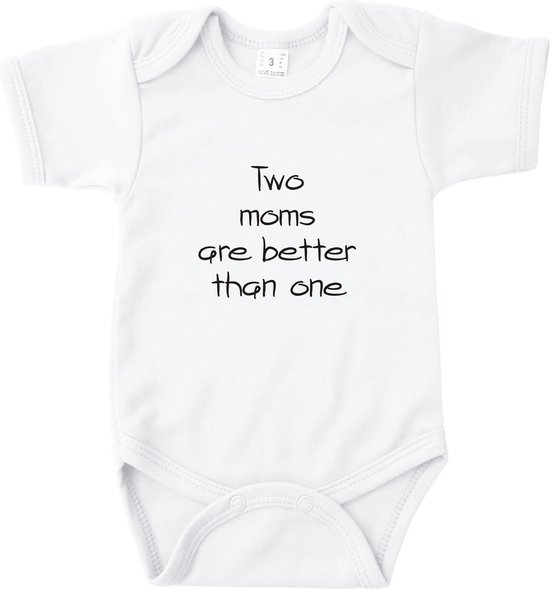 Two moms are better than one - 2 mama's - LGBT baby - Twee moeders baby cadeau - Wit - Maat 74/80 - rompertjes baby