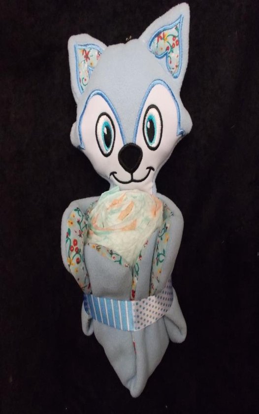 knuffeldoekje vosje blauw met pampers