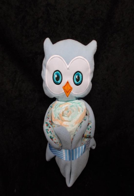 knuffeldoekje uiltje blauw met pampers