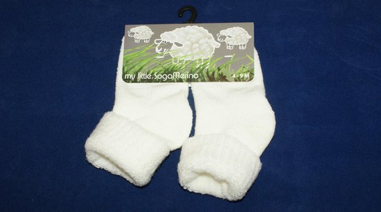 Eureka merino wollen babysokjes S1 - unisex - wit - 4/9 maanden