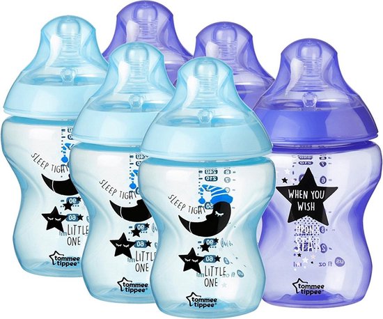 Tommee Tippee Closer to Nature Zuigfles Versierd x6 - Blauw (260ml)