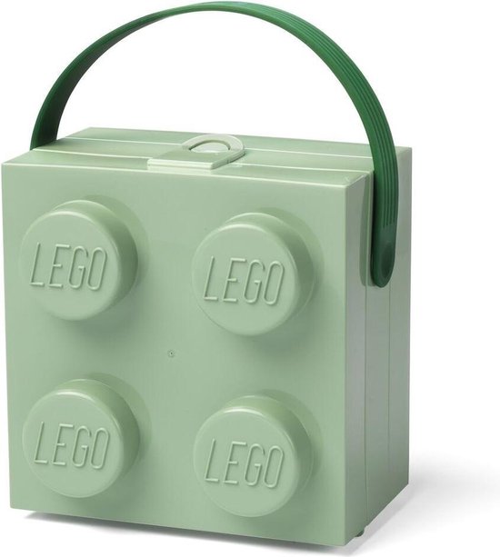 Lunchbox Brick 4 met handvat, Zandgroen - LEGO