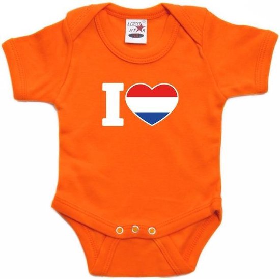 Oranje rompertje I love Holland baby 80 (9-12 maanden)