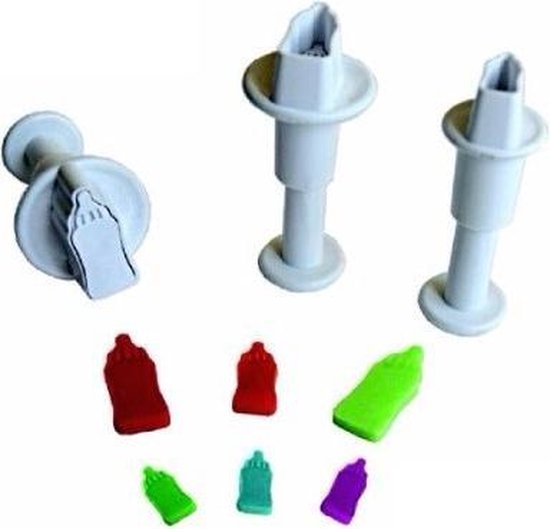 Dekofee Mini Uitstekers Babyflesjes set/3
