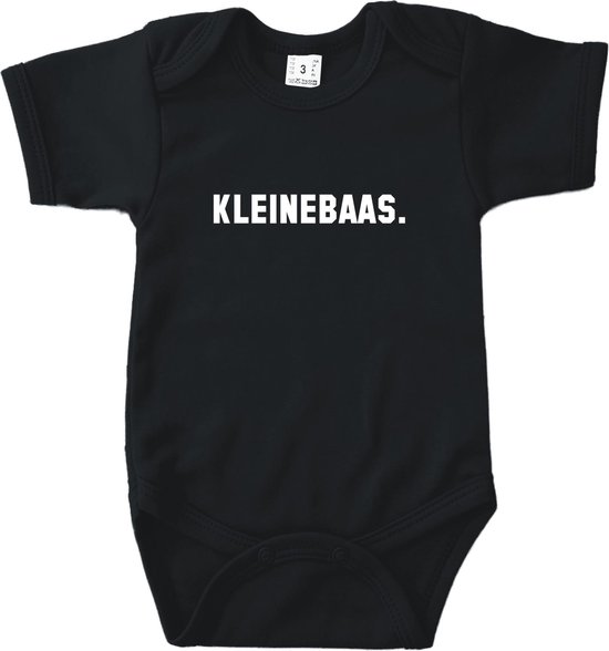 Baby Rompertje Kleine Baas - Zwart - Maat 50/56 - Kraam cadeau - Babygeschenk - Romper