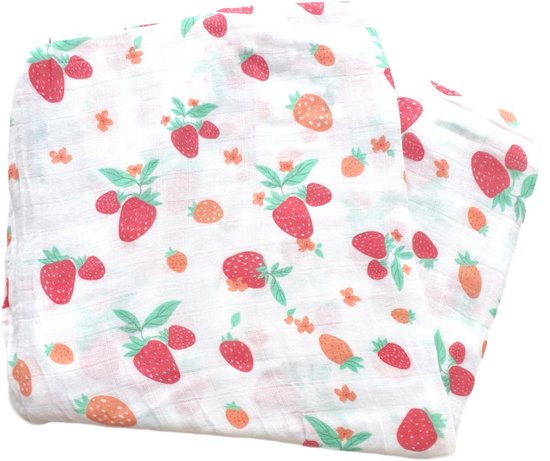 Swaddle doek XL - Aardbeien
