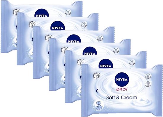 Nivea Baby Soft & Cream - billendoekjes - 6 x 63 doekjes