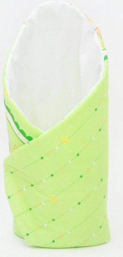 Inbakerdoek - Baby swaddle - 80x80cm - goodnight beertjes geelgroen