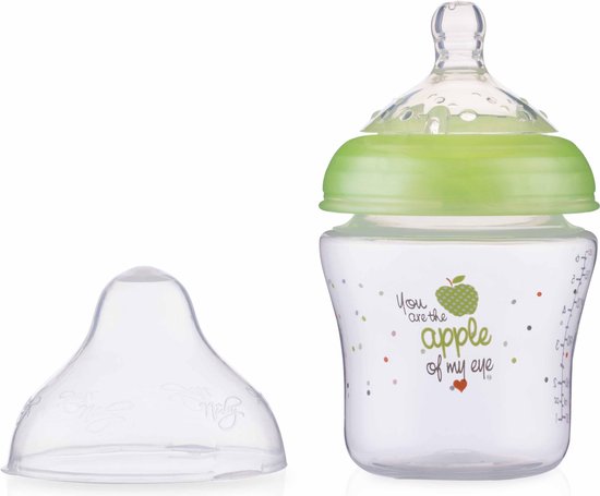 Nûby - Little Moments - Papfles - Groen - Slow flow speen - 180ml - 0m+