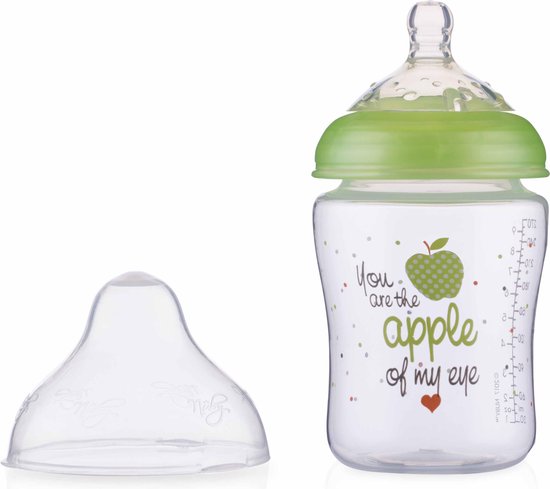 Nûby - Little Moments - Zuigfles - Groen - Slow flow speen - 270ml - 0m+