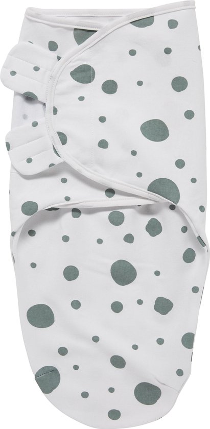 SwaddleMeyco Inbakerdoek - 4-6 maanden - Dots stone green