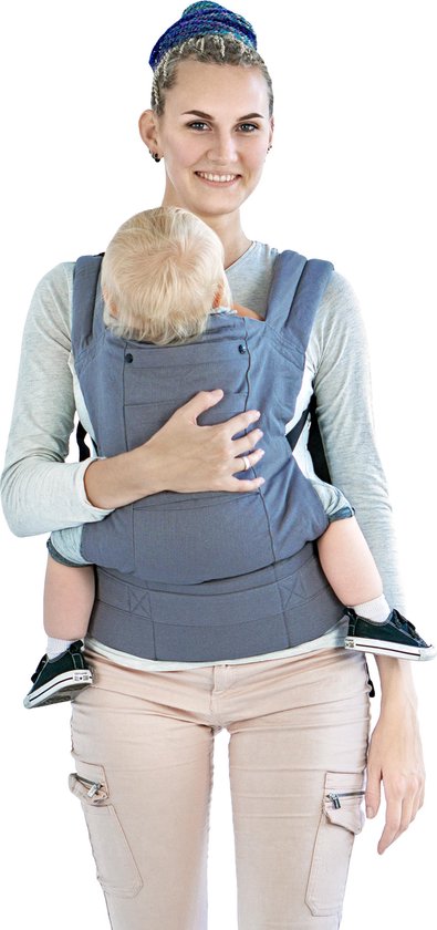 Multi Power draagzak grijs - babydrager - ergonomische draagzak - GRATIS opbergtas