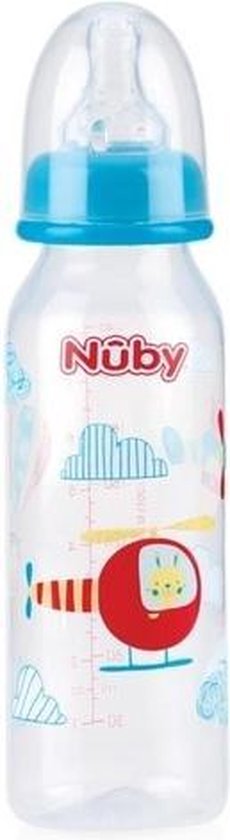 Lichtblauwe Nuby baby drinkfles 240 ml - voedingsflessen babies