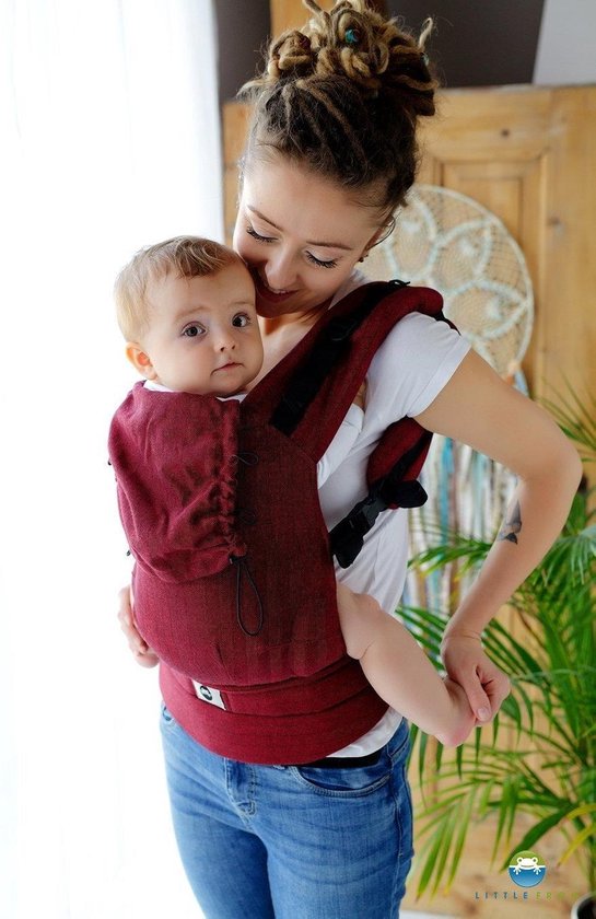 Little Frog draagzak Ruby Herringbone - onesize - Draagzak - Rood