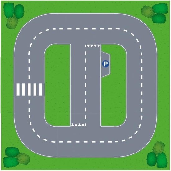Speelgoed stratenplan wegplaten basis set karton - Kartonnen DIY wegen speelkleed