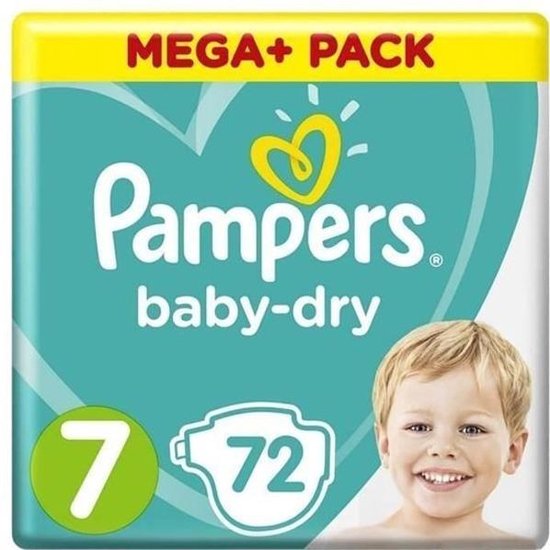 Pampers Baby Dry Maat 7 - 72 Luiers Voordeelverpakking