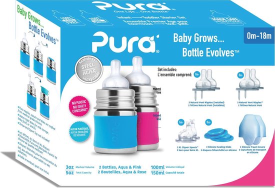Pura starterset 150 ml aqua en roze
