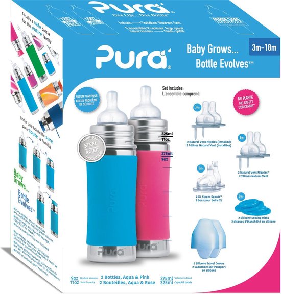 Pura starterset 325 ml aqua en roze