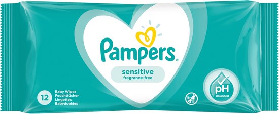 Pampers Sensitive Babydoekjes 1 Verpakking = 12 Doekjes