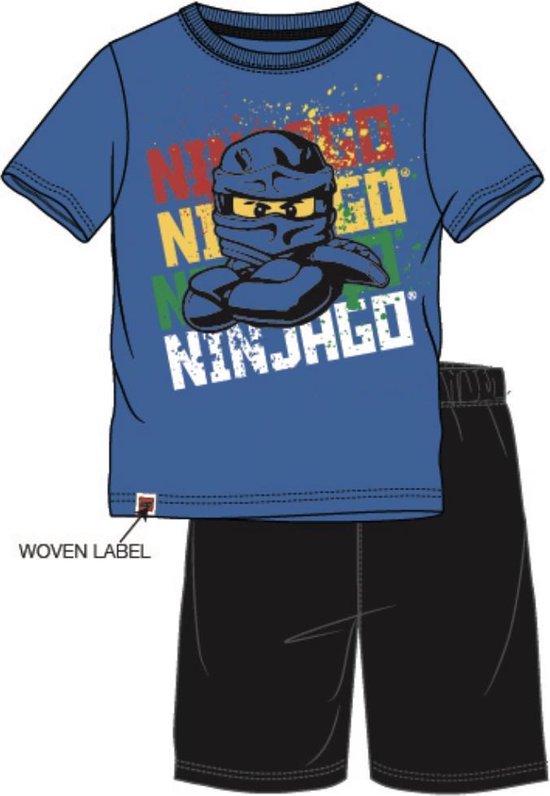 Lego-Ninjago-Pyjama-met-korte-mouw-blauw - Maat 104