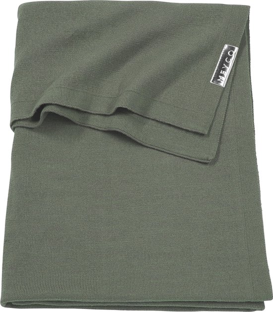 Meyco Knit basic ledikantdeken - 100x150 cm - Forest green
