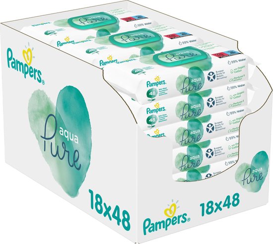 Pampers Aqua Pure Billendoekjes - 864 stuks