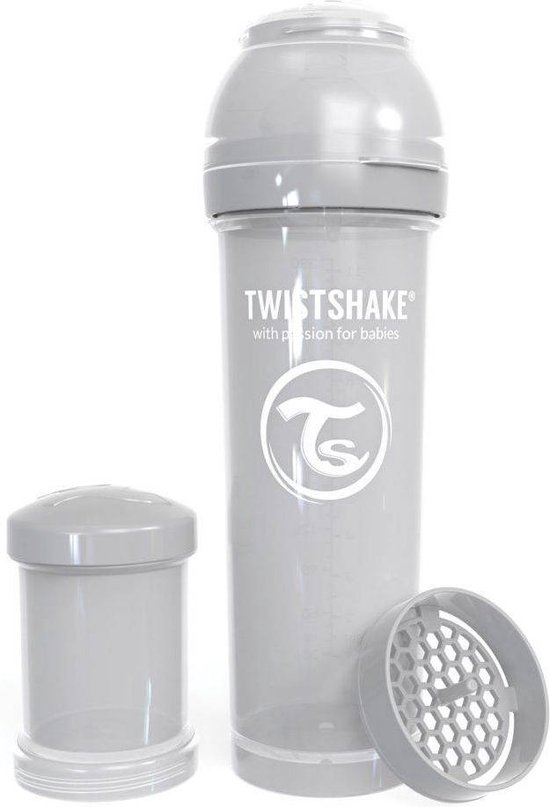 Twistshake Babyfles Antikoliek 330Ml - Pastel Grijs