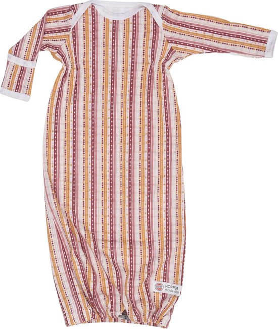 Lodger Baby slaapzak - Hopper Newborn Stripe Xandu - Donkerroze - 0-4 mnd