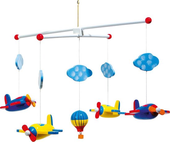 Houten mobiel - Vliegtuigjes - Mobiel voor baby's - Geen muziekmobiel - Eenvoudig te monteren!
