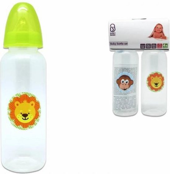 Babybasic 2 flessen 250 ml 4+( leeuw en pinquin)
