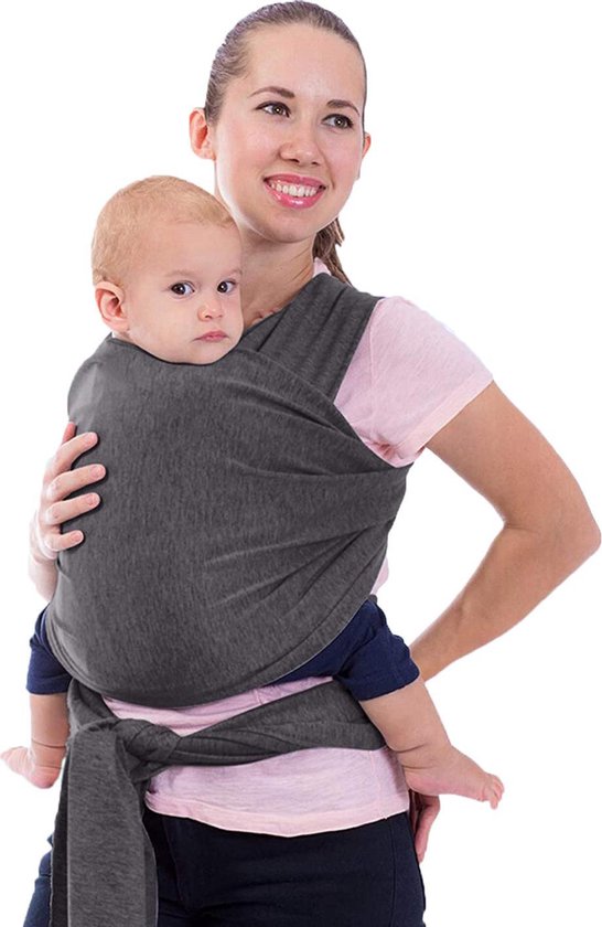 PORA Draagdoek - Draagzak - Baby- Inclusief 2 spenen - Grijs