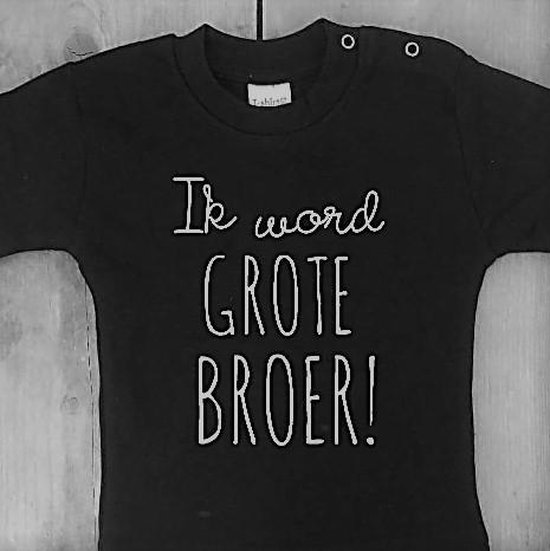Baby Rompertje met tekst   Ik word grote broer jongen - Zwangerschapsaankondiging | korte mouw | zwart | maat 86-92 zwangerschap aankondiging in wording