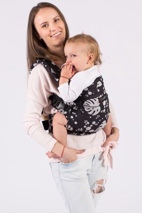 ISARA Baby Draagzak The One Philodendra Black Denim - ergonomsiche draagzak geschikt vanaf geboorte