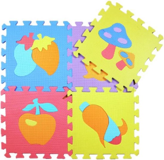 DW4Trading® Speelkleed foam 10 tegels 30x30 cm fruit