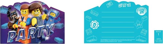 Lego Movie 2 Uitnodigingen 15,8x10,7cm 8 stuks