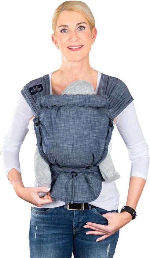 Draagzak Baby Hop-tye Buckle Denim - vanaf geboorte