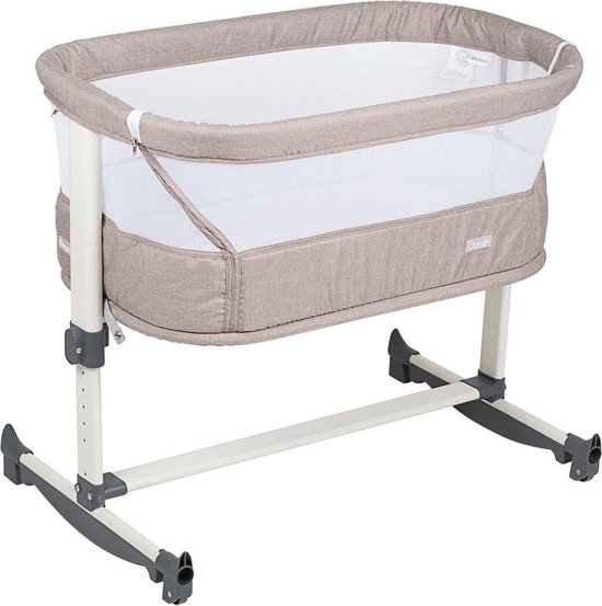BabyGO Co Sleeper Wieg met schommelfuntie Vivaldi Beige